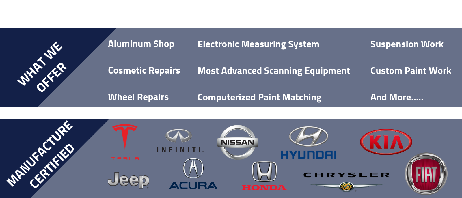 what we offer and manufacturer certified